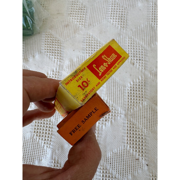 Vintage Lan-O-Sheen Cleaner & Gemac Perfumed Starch Free Sample Set 1950s
