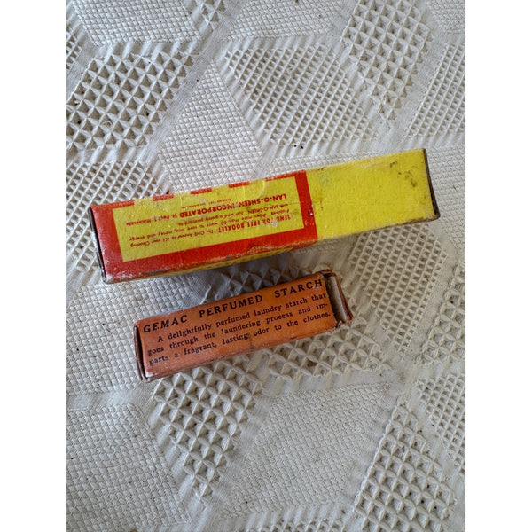Vintage Lan-O-Sheen Cleaner & Gemac Perfumed Starch Free Sample Set 1950s