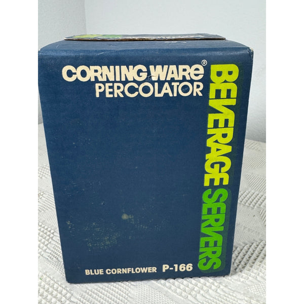 Corning Ware 6 Cup Percolator Blue Cornflower P-166 1980s Beverage Server NIB