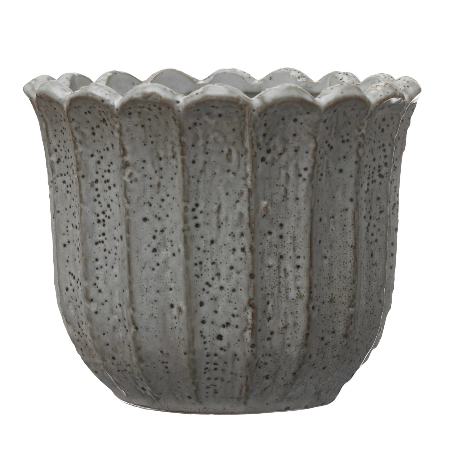 Stoneware Flower Shaped Planter