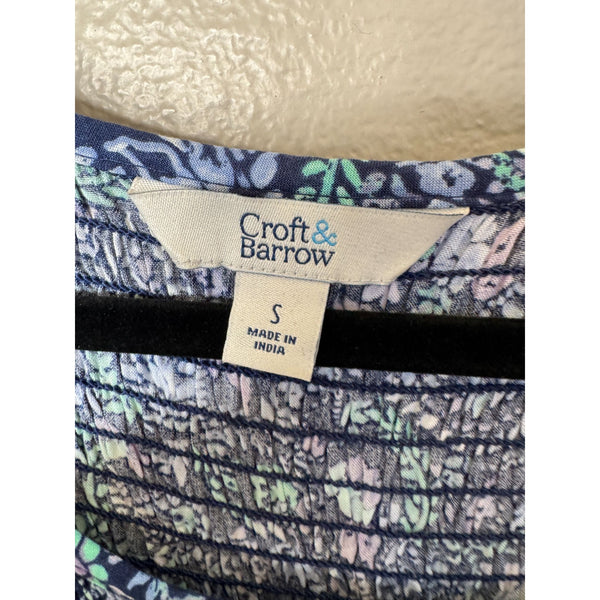 Croft & Barrow Womens Blue Floral Dress