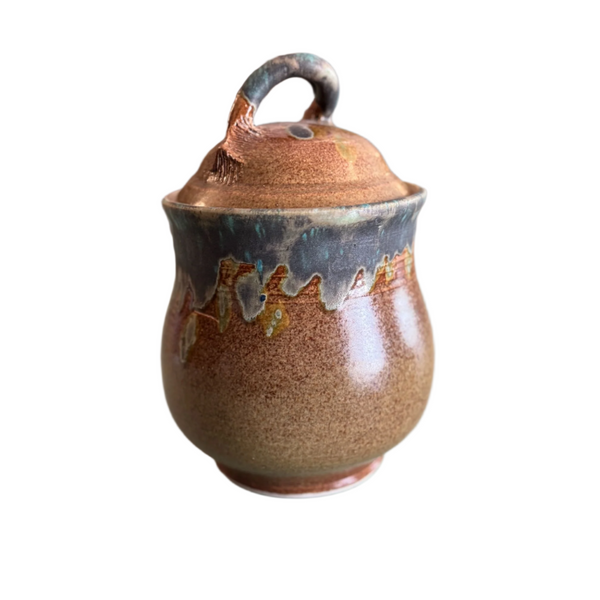Handmade Vintage Studio Pottery Pot with Lid Glazed