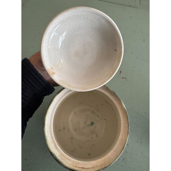 Handmade Vintage Studio Pottery Pot with Lid Glazed