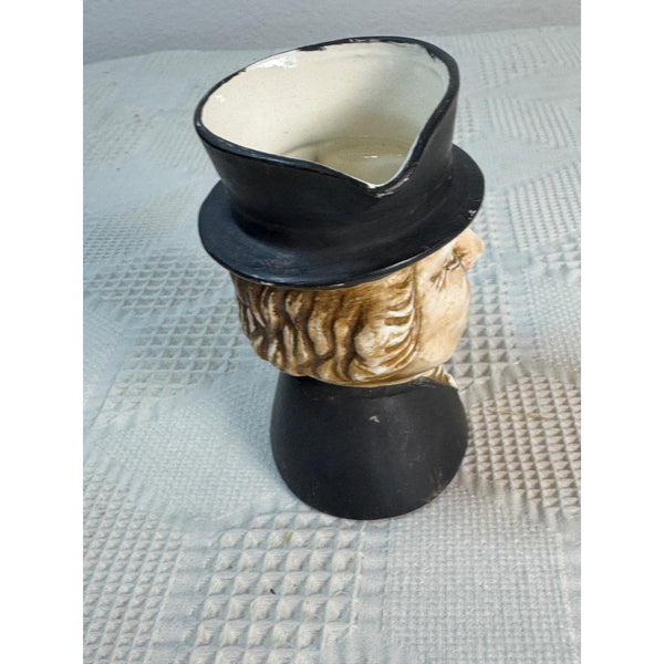 Vintage Ceramic Toby Face Character Creamer Top Hat and Pipe Handle Lego Japan