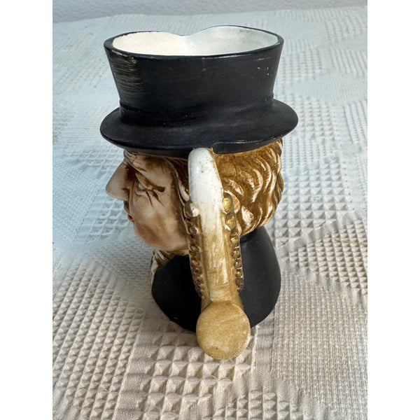 Vintage Ceramic Toby Face Character Creamer Top Hat and Pipe Handle Lego Japan