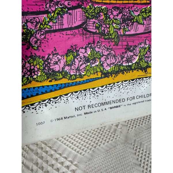 The World Of Barbie 1968 Double Doll Case Mattel White Vinyl w Floral Design USA