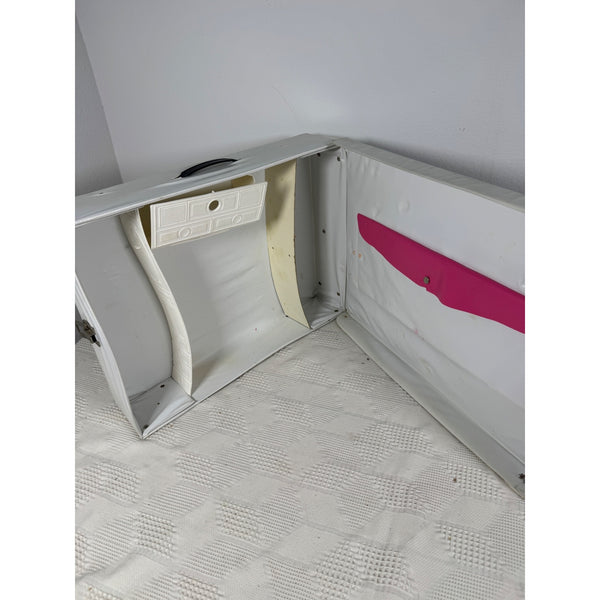 The World Of Barbie 1968 Double Doll Case Mattel White Vinyl w Floral Design USA