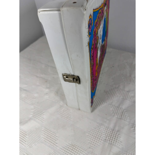 The World Of Barbie 1968 Double Doll Case Mattel White Vinyl w Floral Design USA