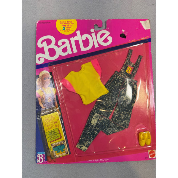 Barbie Cool Jeans Outfit Mattel 1989 Pink Stamp Club Vintage Doll Clothes NWB