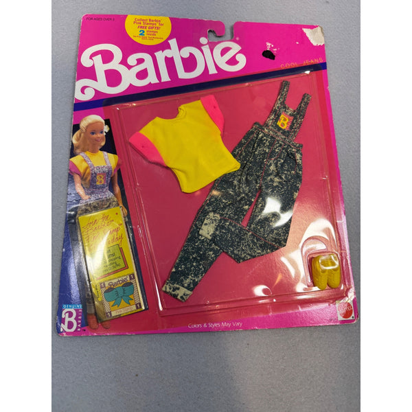Barbie Cool Jeans Outfit Mattel 1989 Pink Stamp Club Vintage Doll Clothes NWB