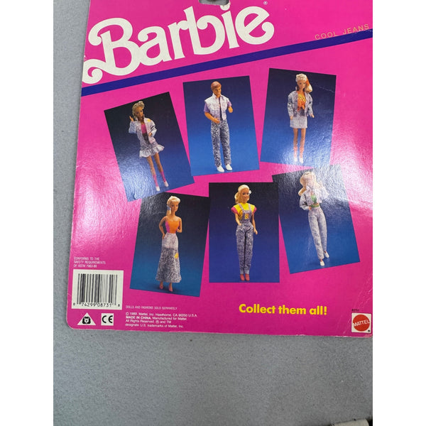 Barbie Cool Jeans Outfit Mattel 1989 Pink Stamp Club Vintage Doll Clothes NWB