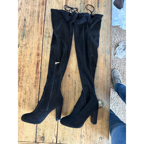 Bamboo Womens Black Above the Knee Boots*