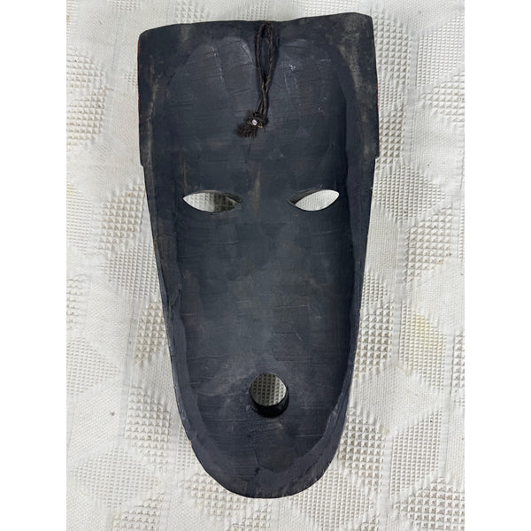 Hand Carved Wooden Tribal Mask Red & Black Finish Wall Hanging Temor Indonesia