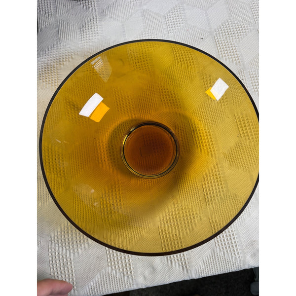 Amber Glass Waterlily Bowl by Crate & Barrel Decorative Centerpiece Made Turkey (gently used)