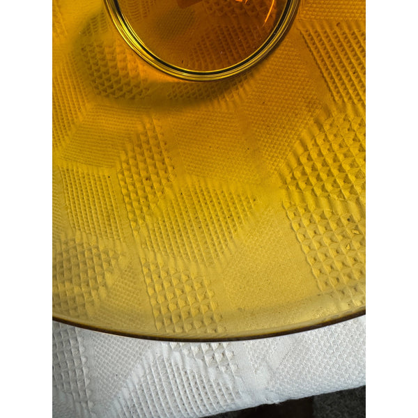 Amber Glass Waterlily Bowl by Crate & Barrel Decorative Centerpiece Made Turkey (gently used)