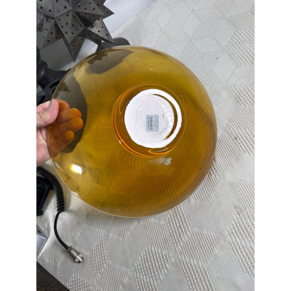 Amber Glass Waterlily Bowl by Crate & Barrel Decorative Centerpiece Made Turkey (gently used)
