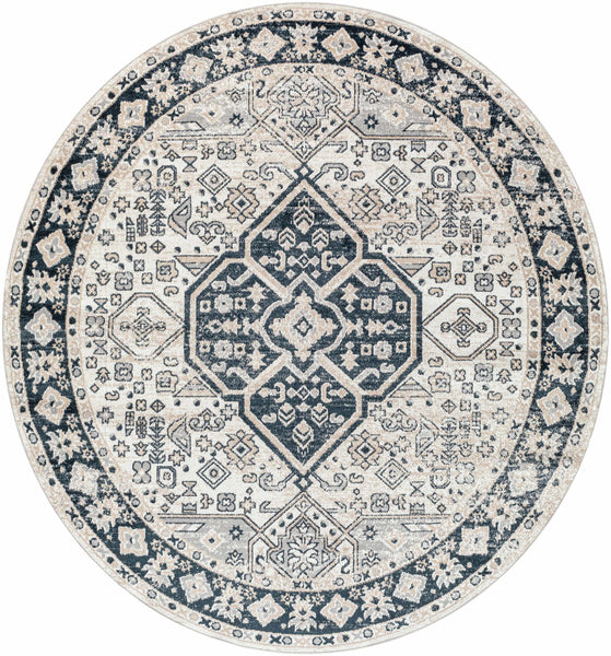 Cabacungan Cream & Gray Washable Area Rug round