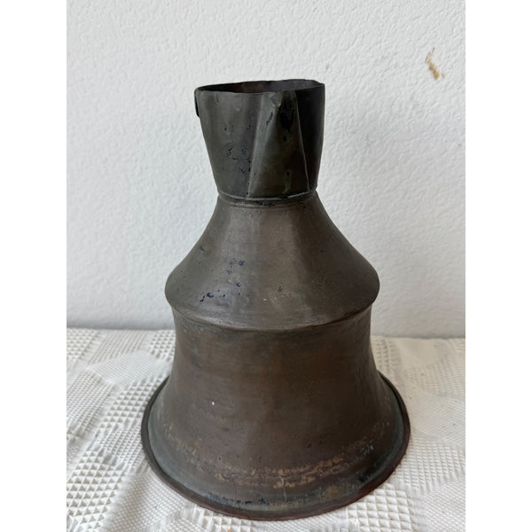 Antique 19th Century Handcrafted Dovetailed Copper Pitcher w Hand Pounded Rivets
