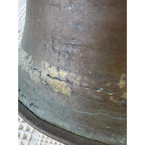 Antique 19th Century Handcrafted Dovetailed Copper Pitcher w Hand Pounded Rivets