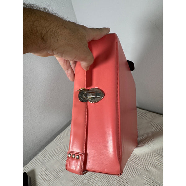 Skipper & Skooter 1965 Mattel Red Vinyl Doll Case With Handle & Compartments