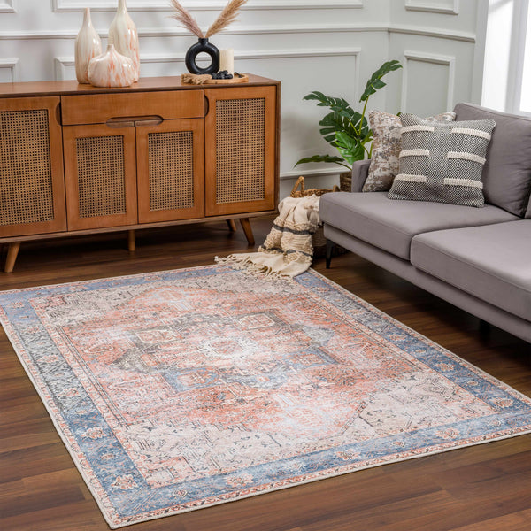 Rosman Distressed Washable Rug transitional