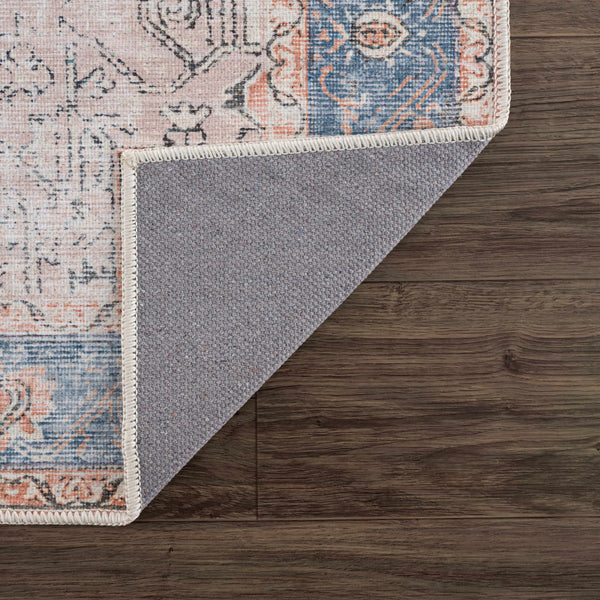 Rosman Distressed Washable Rug underside