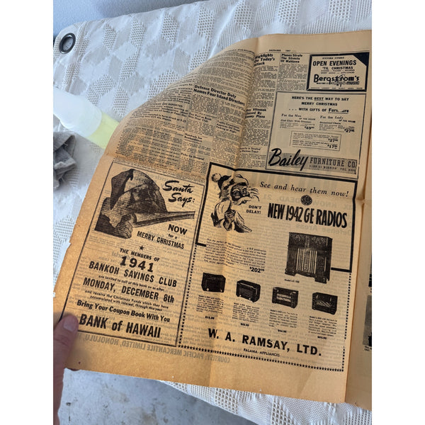 Honolulu Star Bulletin Newspaper Pearl Harbor Attack Headline Replica Souvenir
