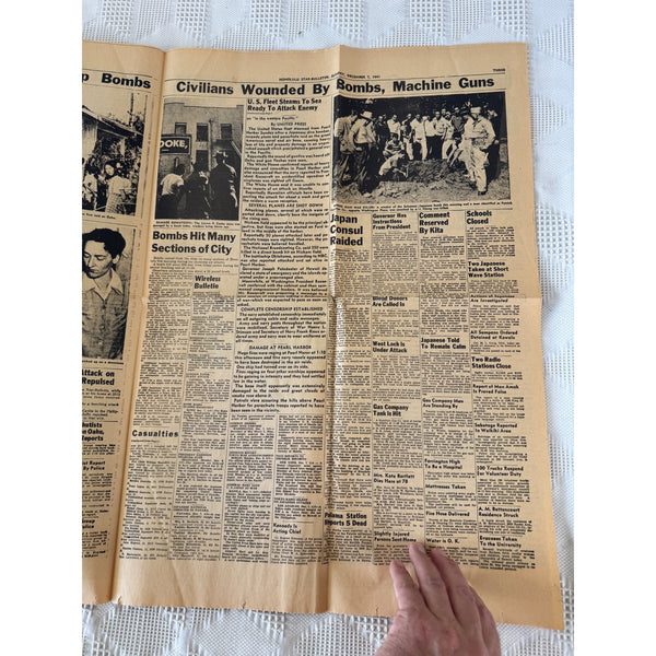 Honolulu Star Bulletin Newspaper Pearl Harbor Attack Headline Replica Souvenir