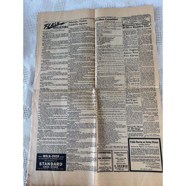 Honolulu Star Bulletin Newspaper Pearl Harbor Attack Headline Replica Souvenir