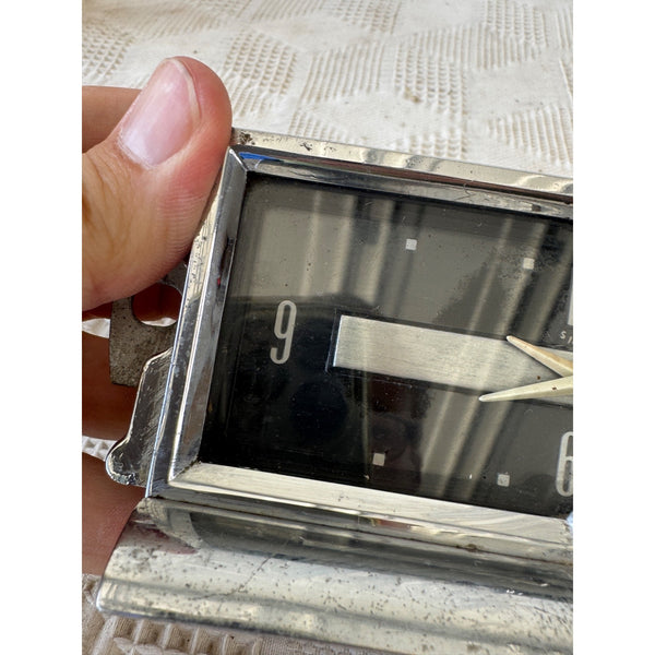 1957 Cadillac Dash Clock By Westclox Vintage Chrome Electric Timepiece