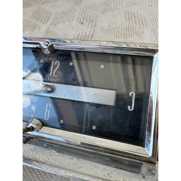 1957 Cadillac Dash Clock By Westclox Vintage Chrome Electric Timepiece