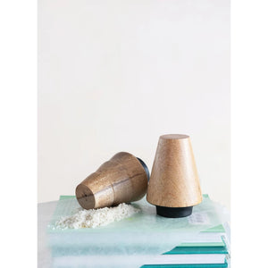 Hand-Carved Mango Wood Salt and Pepper Shakers