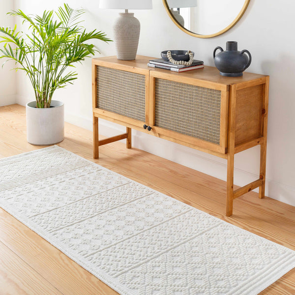 Drago White Washable Area Rug traditional