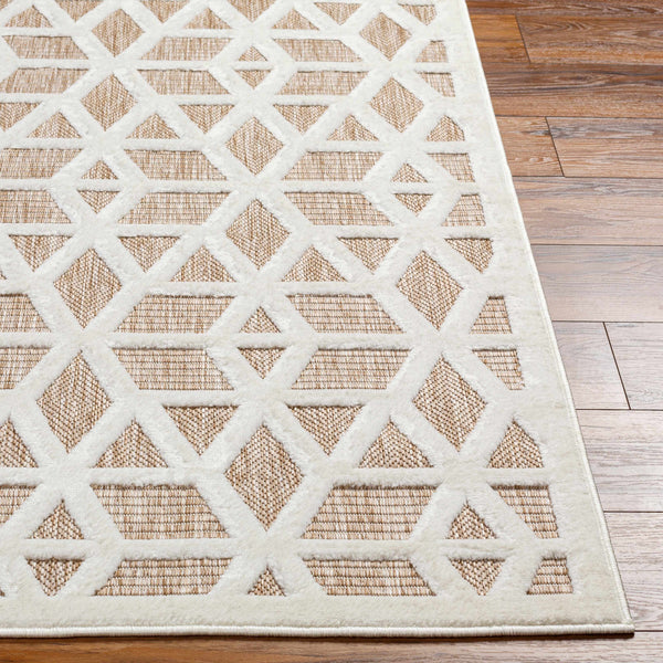 Nuri Tan Outdoor Rug corner