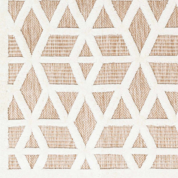 Nuri Tan Outdoor Rug geometric pattern