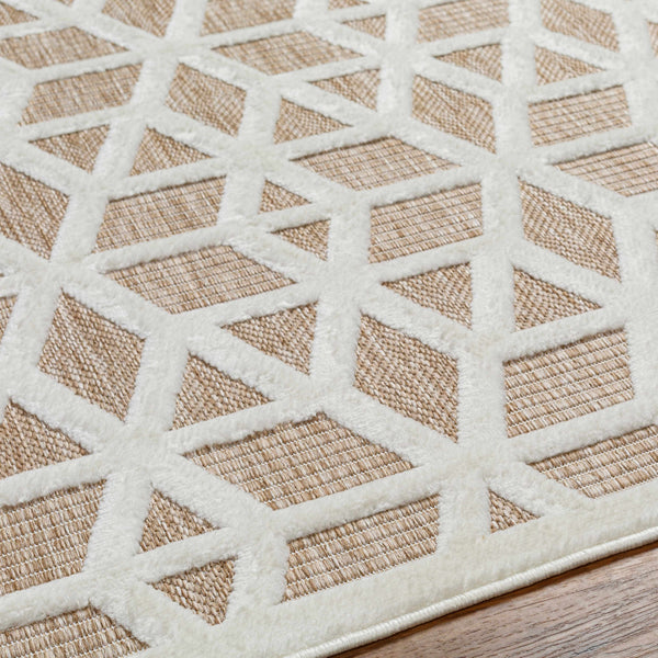 Nuri Tan Outdoor Rug edge