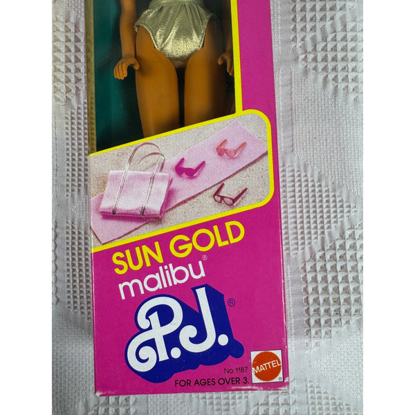 Sun Gold Malibu PJ Doll Vintage 1983 With Accessories By Mattel 1187 NIB