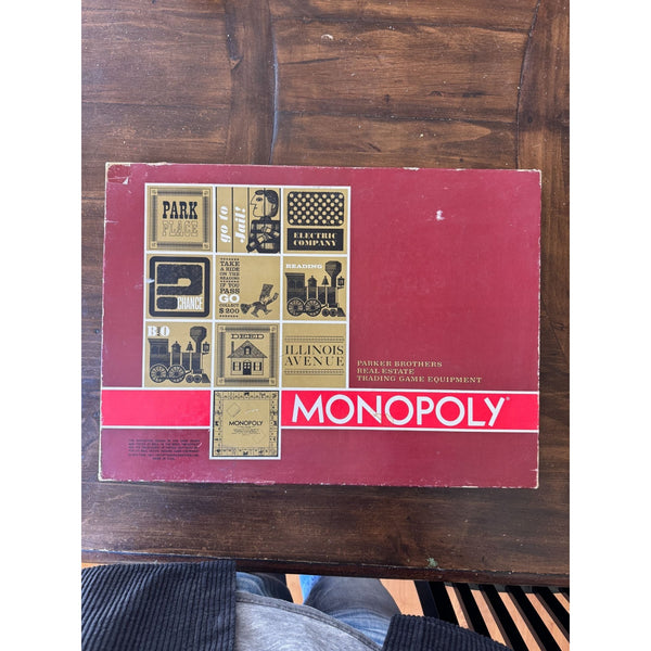 Vintage Monopoly 1960s Parker Brothers Board Game Complete Set Classic Red Box