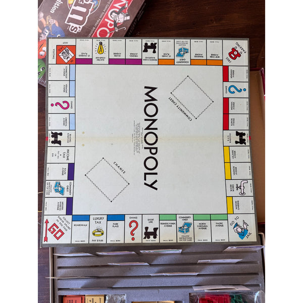 Vintage Monopoly 1960s Parker Brothers Board Game Complete Set Classic Red Box