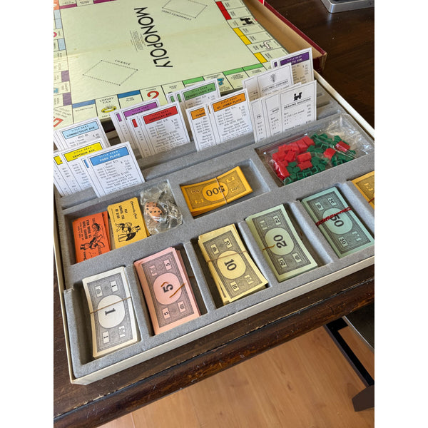 Vintage Monopoly 1960s Parker Brothers Board Game Complete Set Classic Red Box