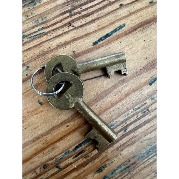 Antique Brass Railroad Switch Keys Pair Likely From 1920s Vintage Collectible