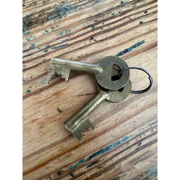 Antique Brass Railroad Switch Keys Pair Likely From 1920s Vintage Collectible