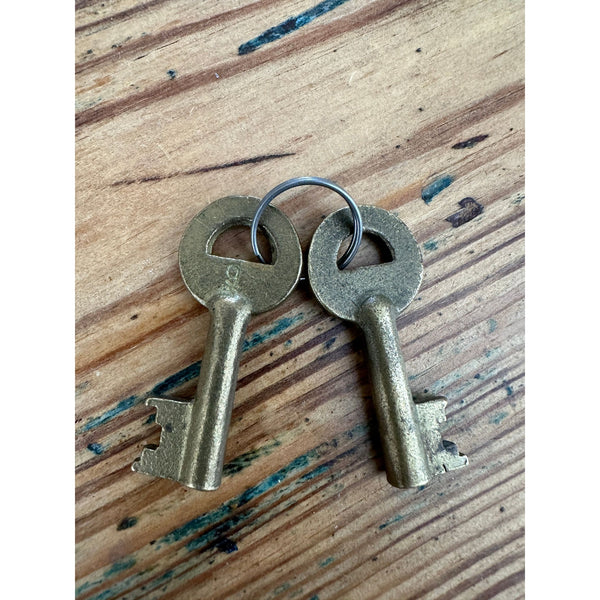 Antique Brass Railroad Switch Keys Pair Likely From 1920s Vintage Collectible