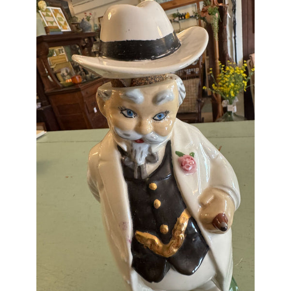 Southern Gentleman Albertas Bourbon Ceramic Decanter Vintage 1970s Collectible