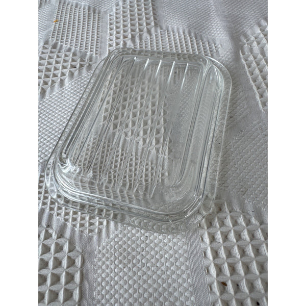 Vintage Pyrex Clear Glass Refrigerator Friggie Replacement Lid 501-C Ribbed