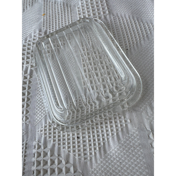 Vintage Pyrex Clear Glass Refrigerator Friggie Replacement Lid 501-C Ribbed