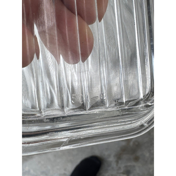 Vintage Pyrex Clear Glass Refrigerator Friggie Replacement Lid 501-C Ribbed