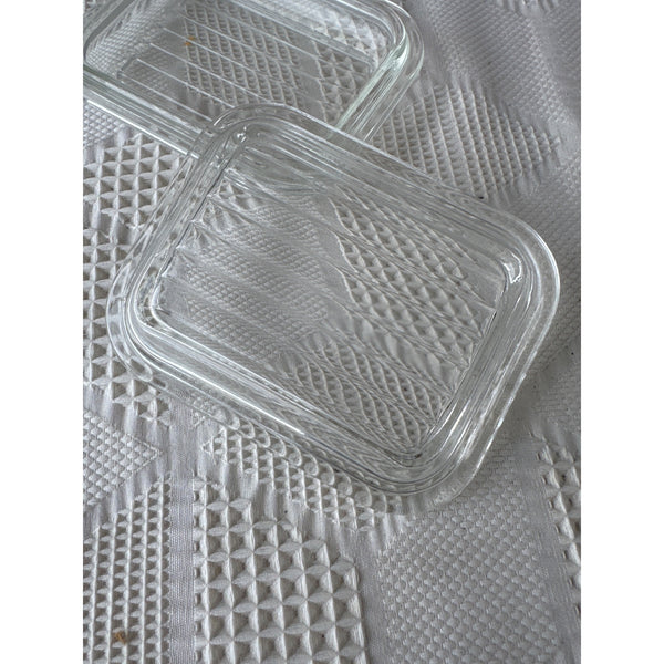 Vintage Pyrex Clear Glass Refrigerator Friggie Replacement Lid 501-C Ribbed