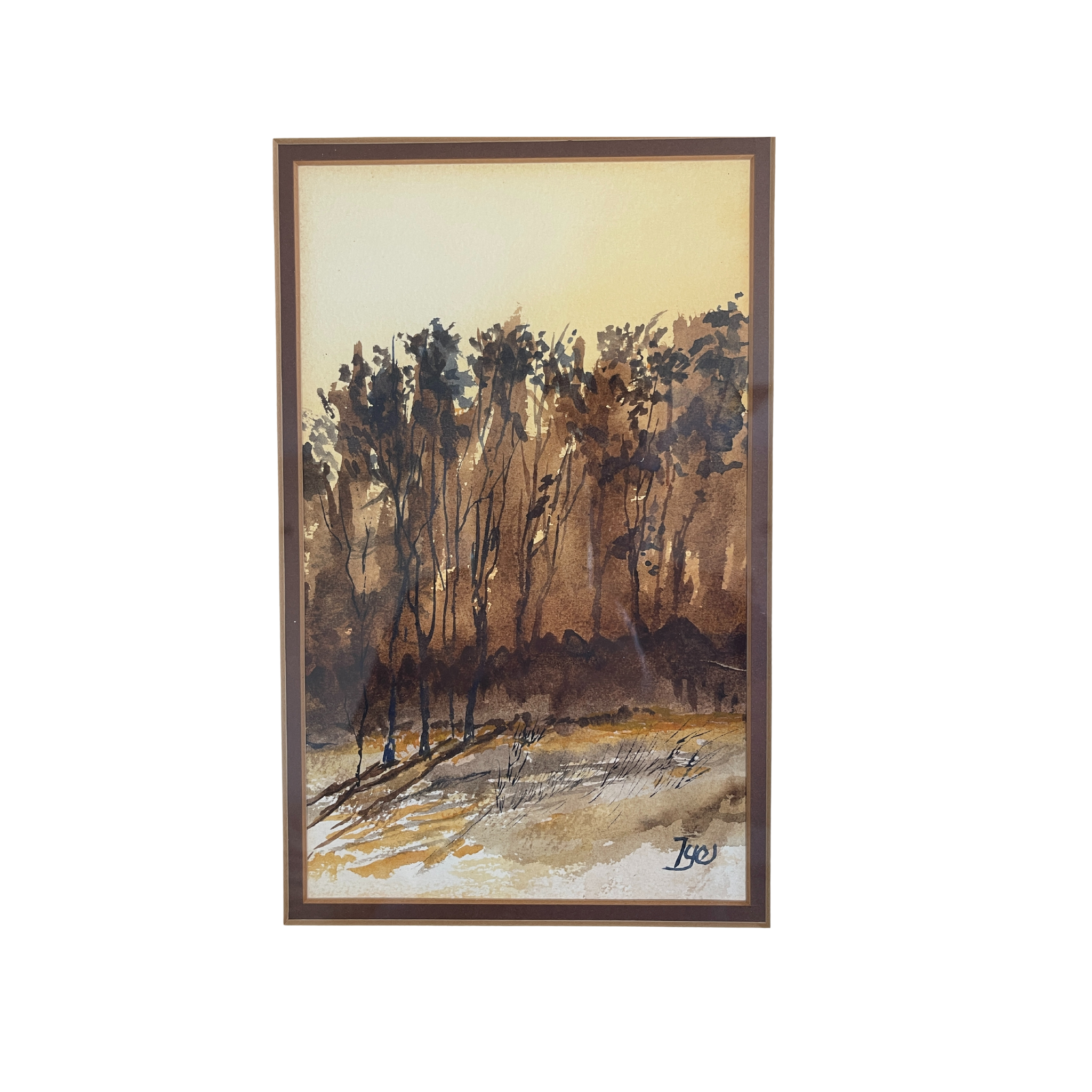 Watercolor of Trees Signed by Jacke Tye white background