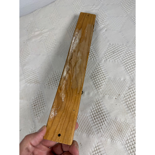 Vintage c1970s Wood and Brass Wall Mount Tie Rack or Belt Jewelry Hanger